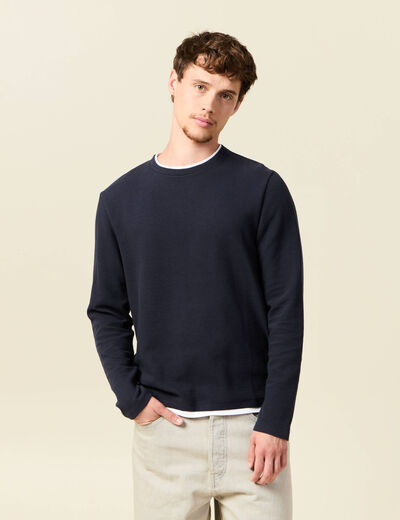 T-shirt manches longues bleu marine homme