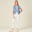 Veste sans manches en jean denim used femme
