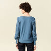Pull manches longues bleu clair femme