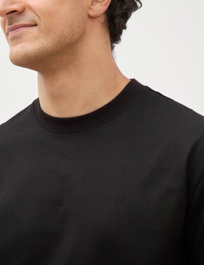 T-shirt en coton manches longues noir homme