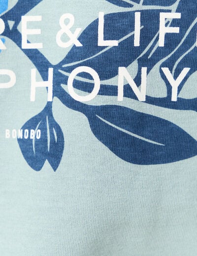 T-shirt manches courtes bleu gris homme