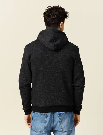 Sweat manches longues zippé noir homme