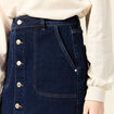 Jupe midi droite en jean denim brut femme