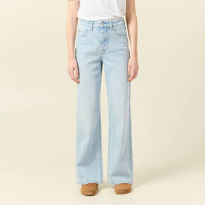 Jeans large éco-responsable denim bleach femme