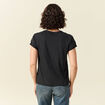 T-shirt en coton manches courtes noir femme