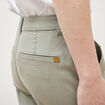 Chino cigarette 7/8&egrave;me taille haute vert kaki femme