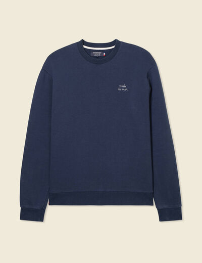 Sweat manches longues bleu marine homme