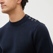 Pull manches longues col rond bleu marine homme
