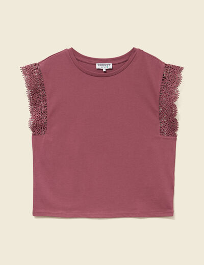 T-shirt manches courtes vieux rose femme