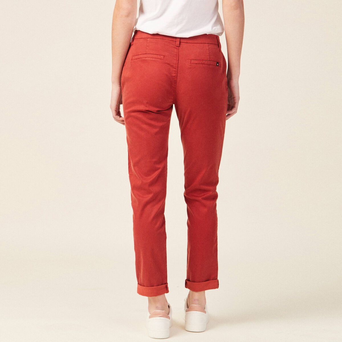 Pantalon chino Instinct orange foncé femme