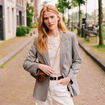 Veste blazer éco-responsable bleu marine femme