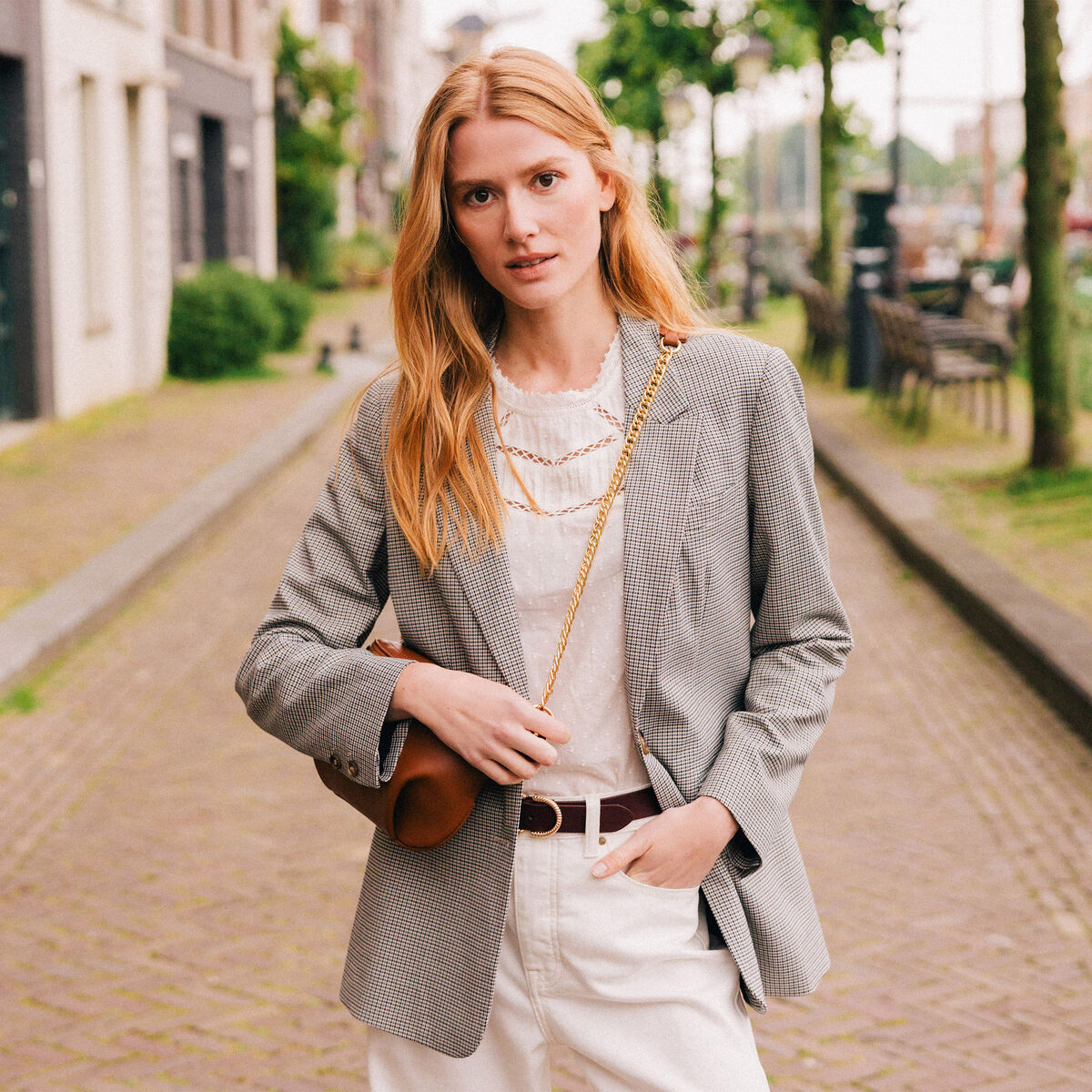 Veste blazer éco-responsable bleu marine femme