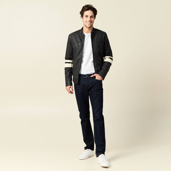 blouson motard simili cuir noir homme Blouson motard simili cuir noir homme