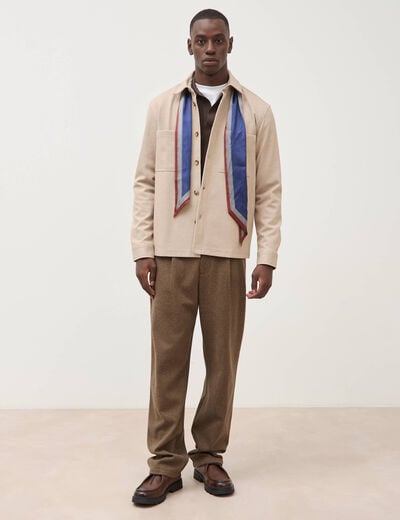 Surchemise droite col am&eacute;ricain beige homme