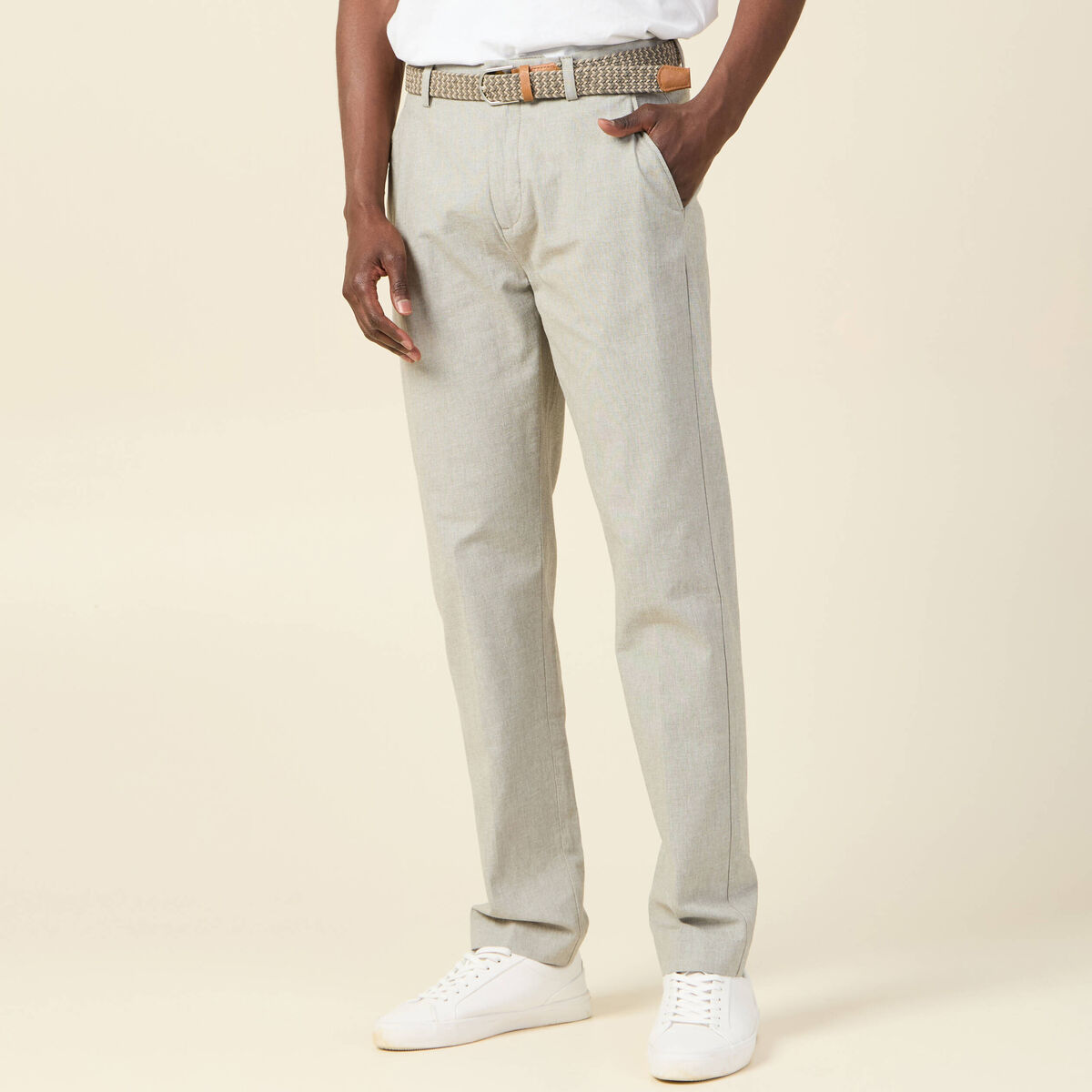 Pantalon éco-responsable vert kaki homme