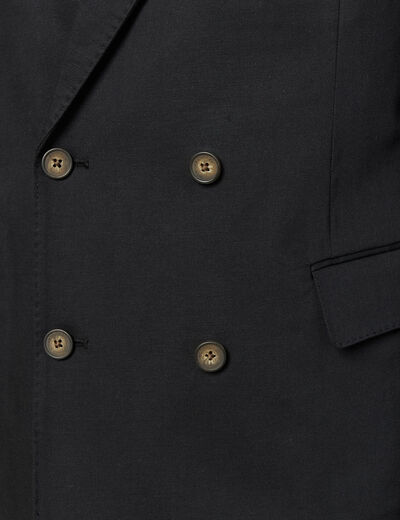 Blazer cintr&eacute; manches longues doubl&eacute; noir homme