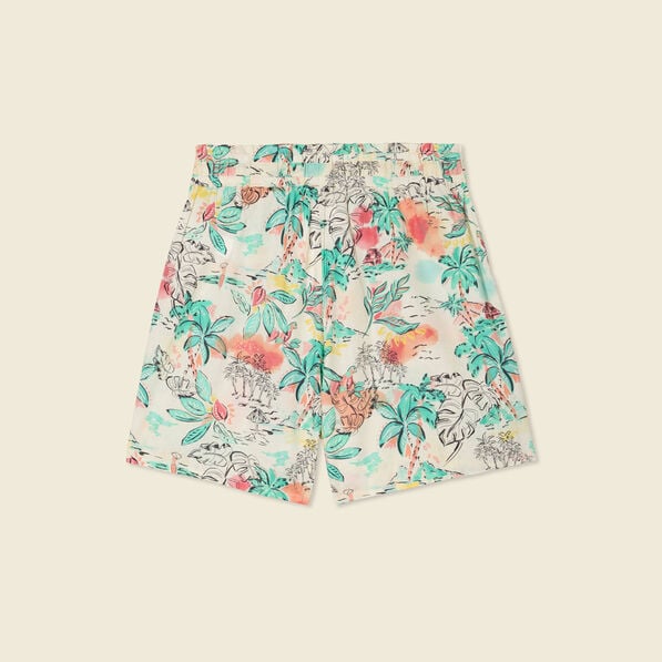 short droite taille haute blanc femme Short droite taille haute blanc femme