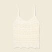 Débardeur tricot ajouré creme femme