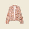Gilet imprimé manches longues blanc femme
