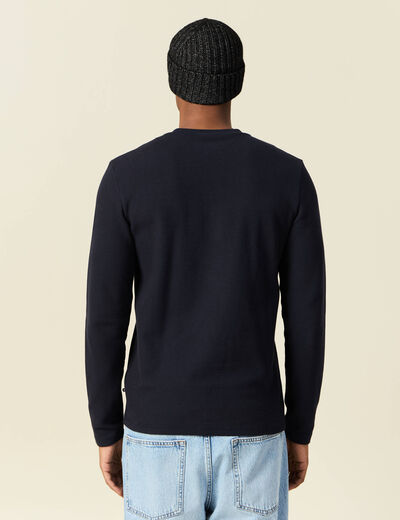 T-shirt manches longues bleu marine homme