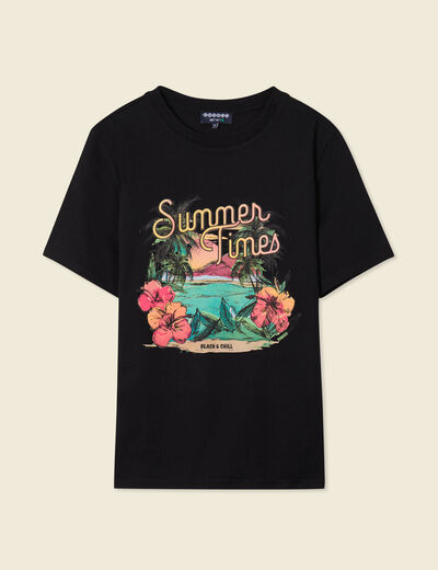 T-shirt manches courtes noir femme