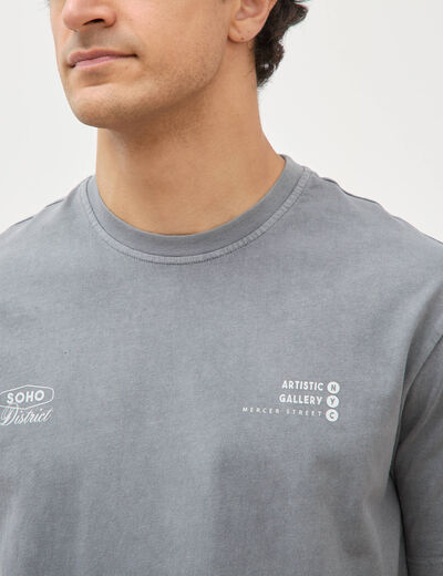 T-shirt en coton manches courtes gris homme