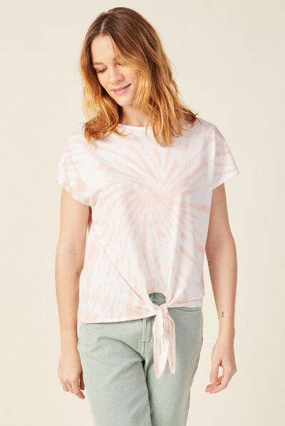 T-shirt manches courtes jaune clair femme