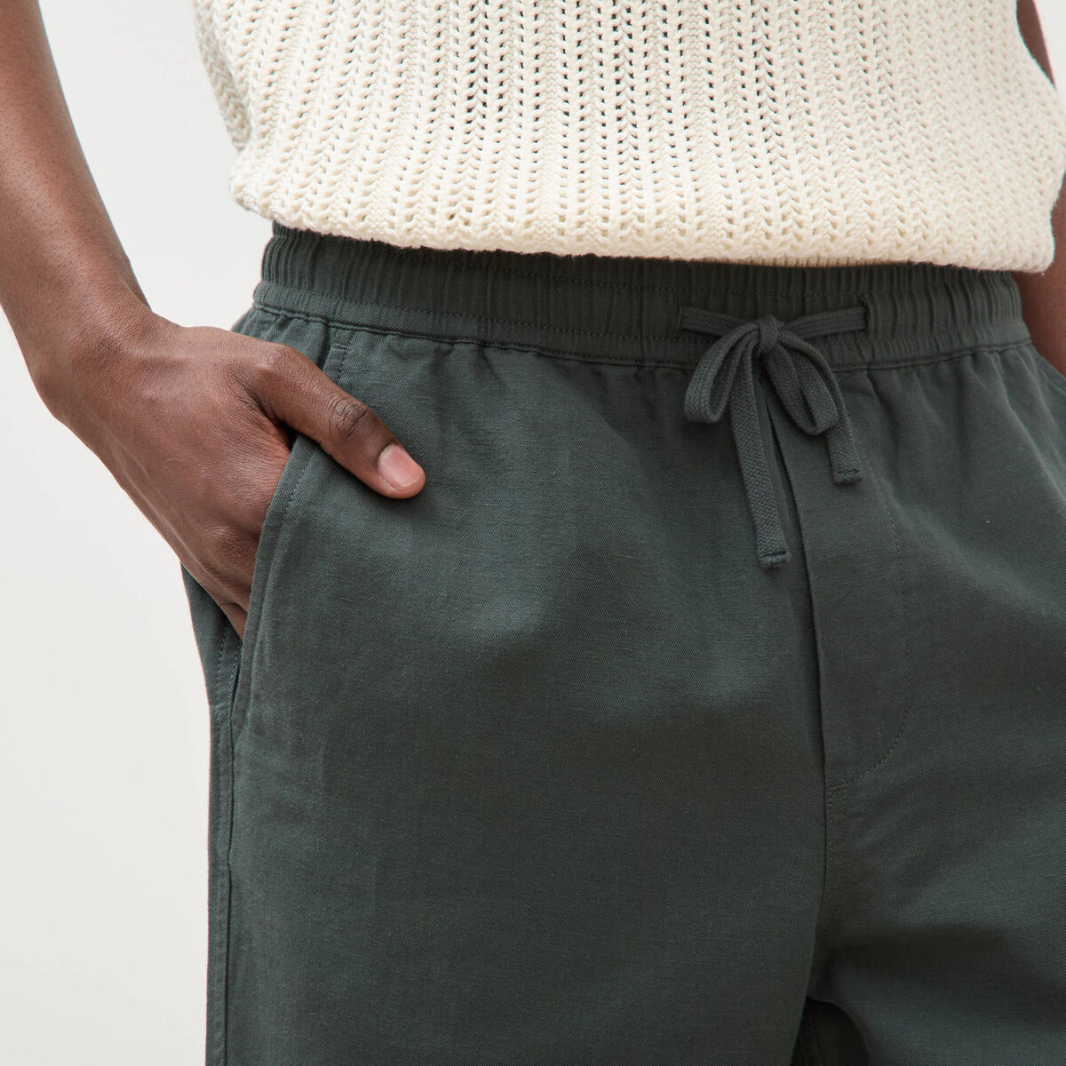 Pantalon coupe straight vert kaki homme