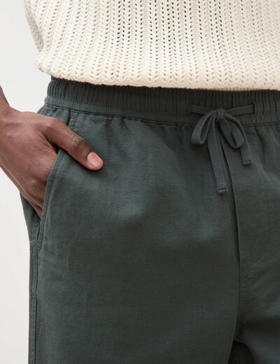 Pantalon coupe straight vert kaki homme