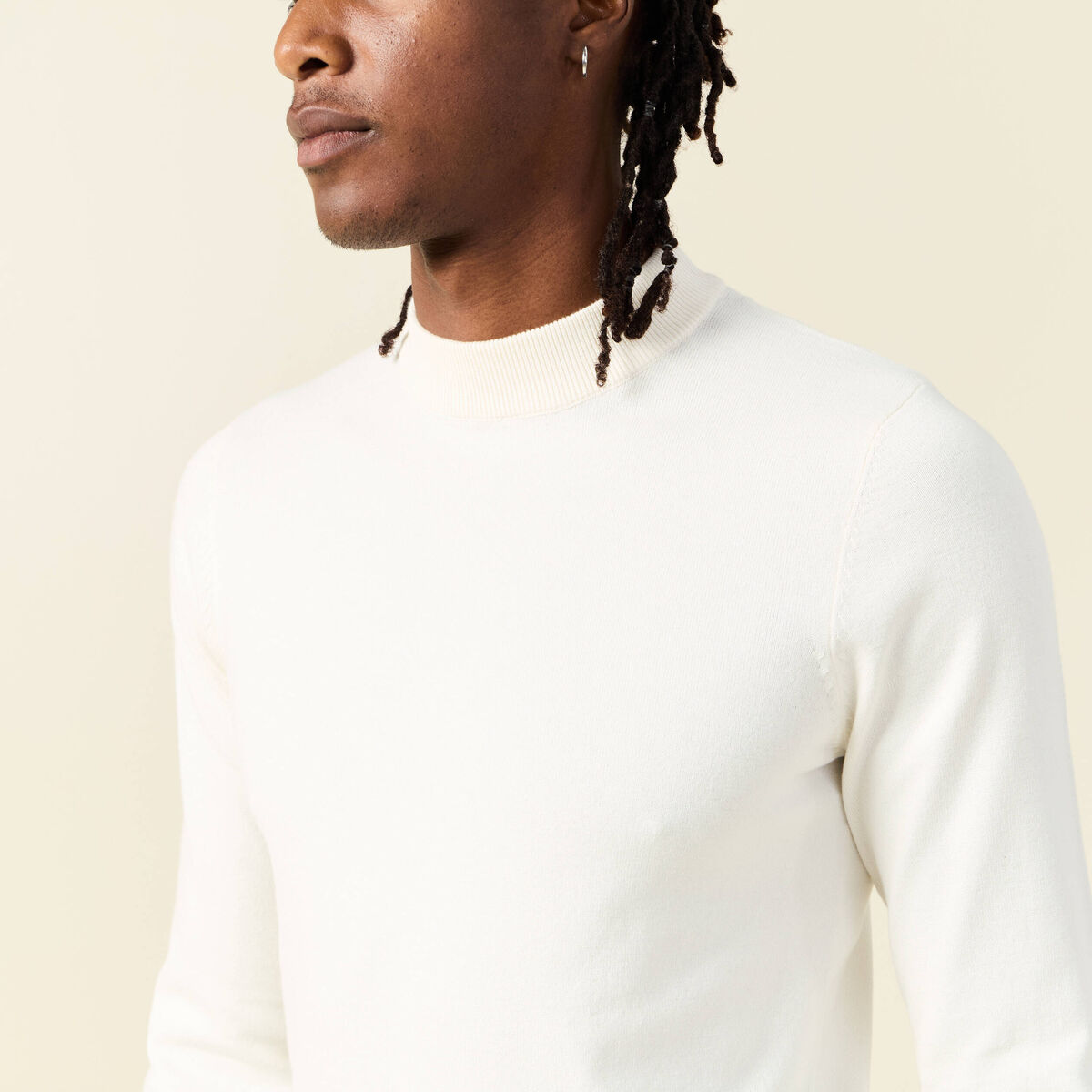 Pull manches longues ecru homme