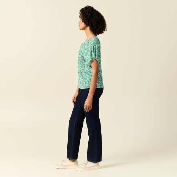 T-shirt manches courtes vert femme