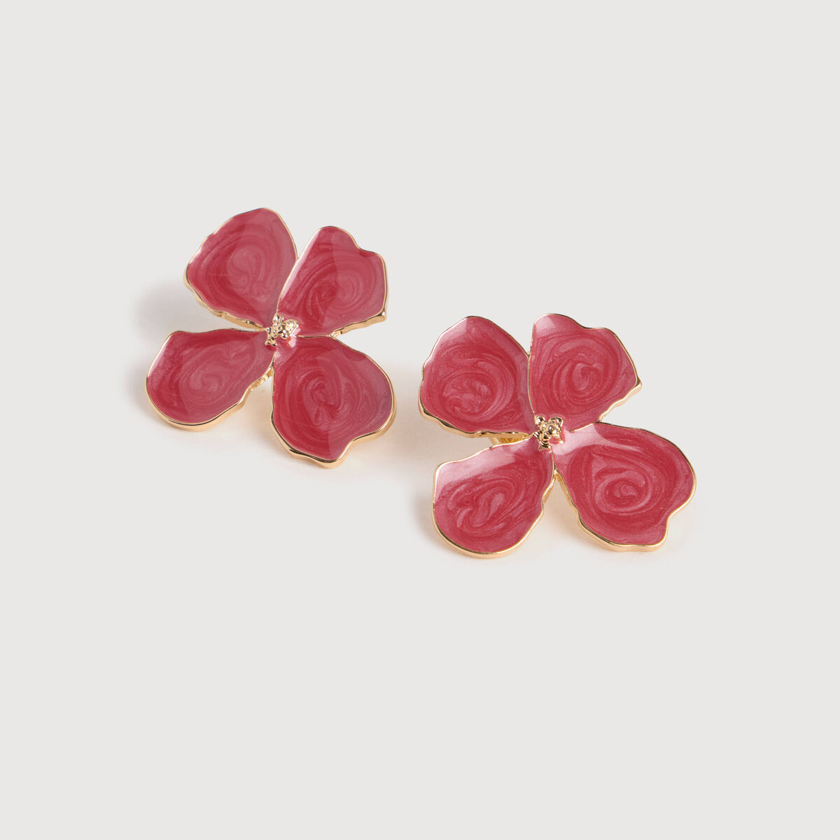 Boucles d'oreilles vieux rose femme
