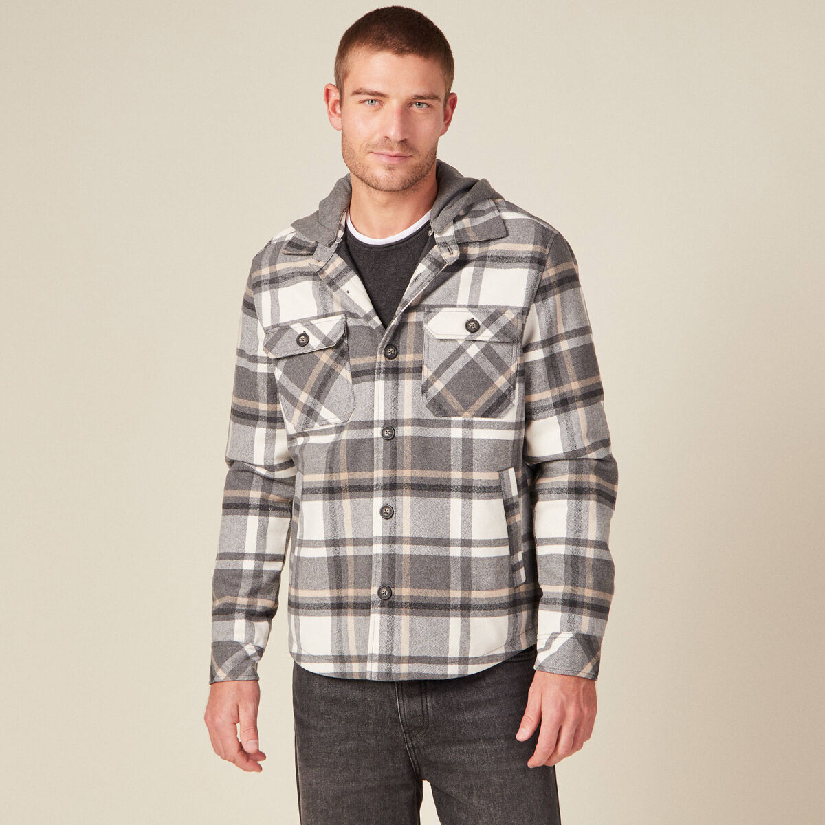 Surchemise éco-responsable gris foncé homme