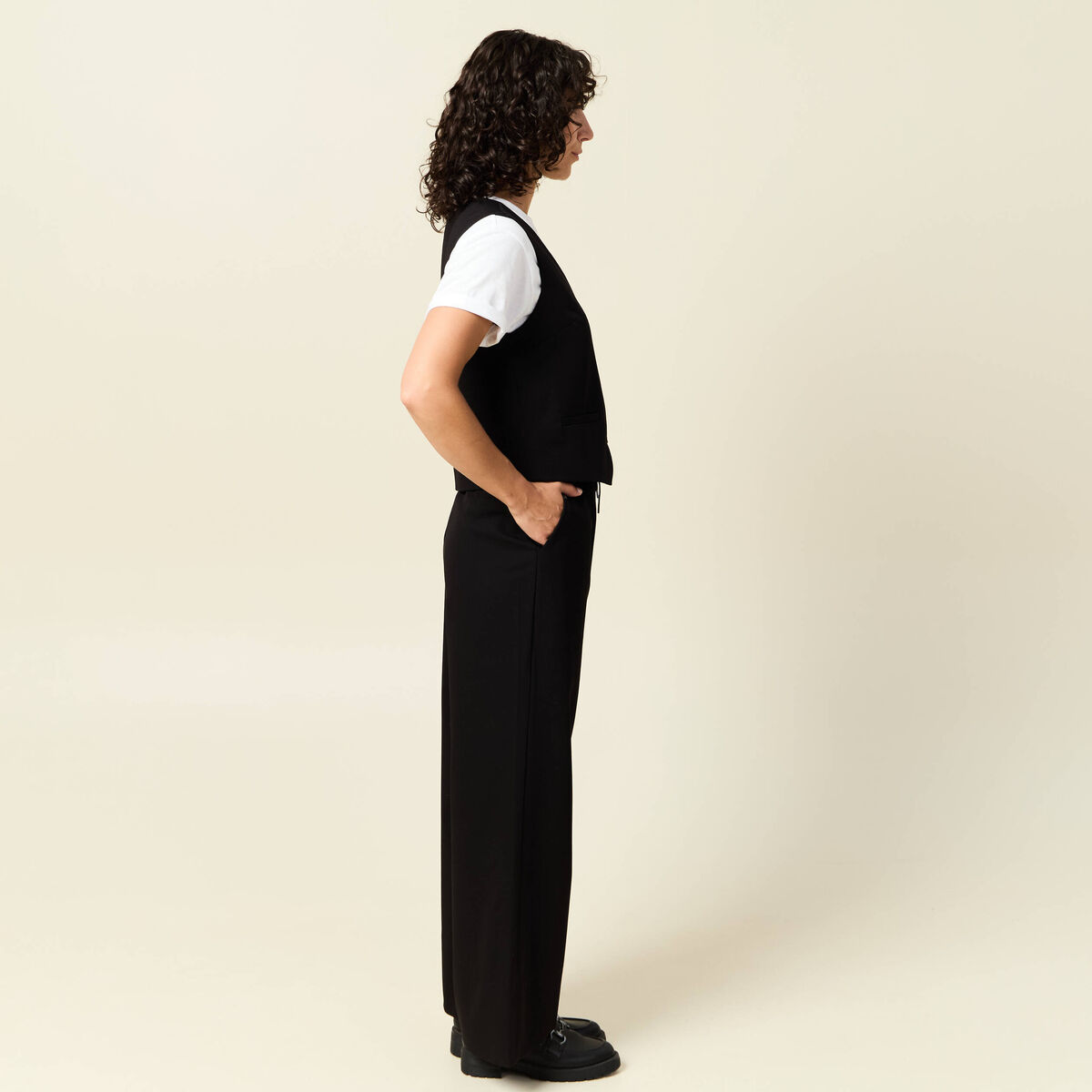 Veston sans manches noir femme