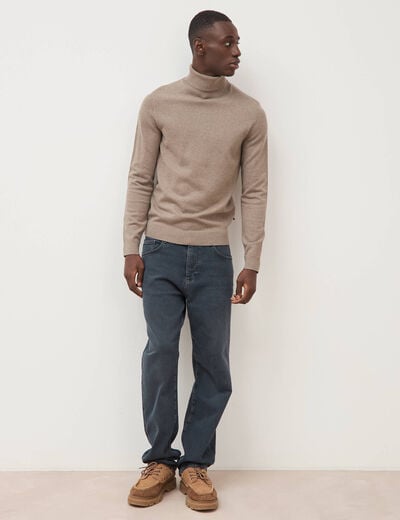 Pull manches longues vert kaki homme