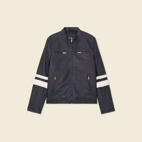 Blouson motard simili cuir noir homme