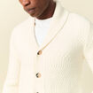 Gilet manches longues col ch&acirc;le ecru homme