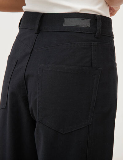 Pantalon coupe regular noir femme