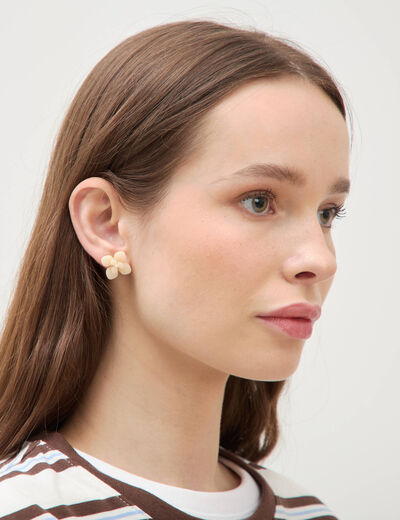 Boucles d'oreilles blanc femme