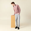 Sweat manches longues en coton vieux rose homme
