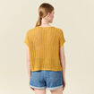 Pull ajouré éco-responsable jaune femme