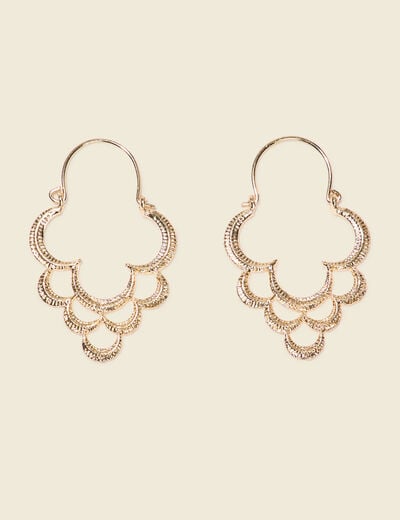 Boucles d'oreilles pendantes couleur or femme