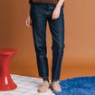 Jeans straight taille haute denim brut rinse femme
