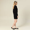 Veste courte boutonnée noir femme
