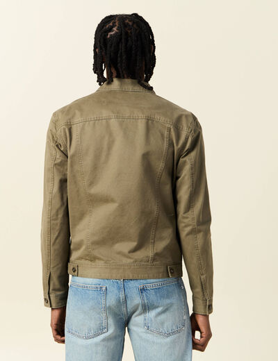 Blouson boutonné vert kaki homme