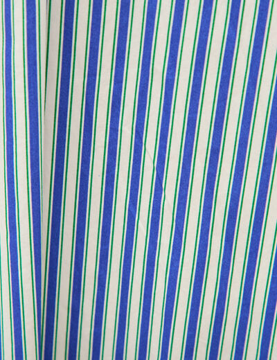 Jupe longue &eacute;vas&eacute;e en coton ray&eacute; bleu femme