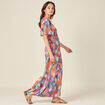Robe longue droite fluide multicolore femme