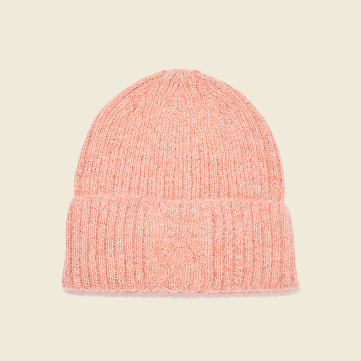 Bonnet tricoté fabriqué en France orange foncé femme