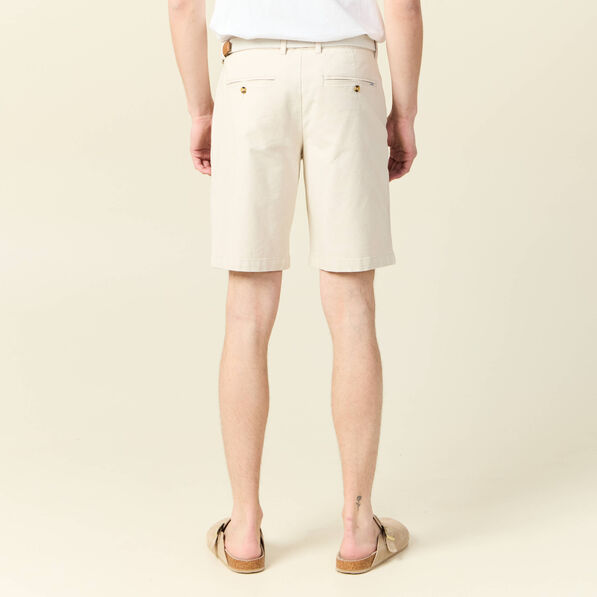 Bermuda droit chino ceinture sable homme