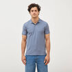Polo manches coude bleu gris homme